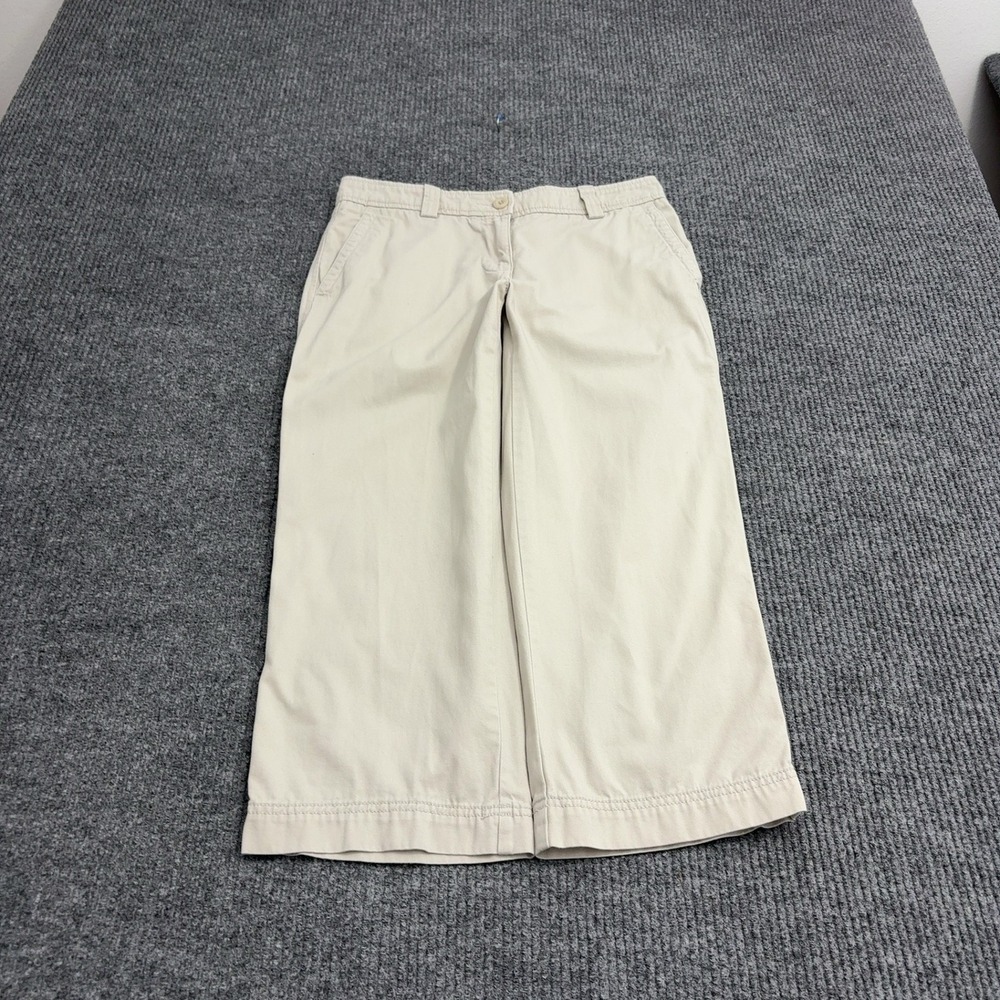 LL Bean Pants Womens 6 Beige Cotton Chino Crop Casual Classic